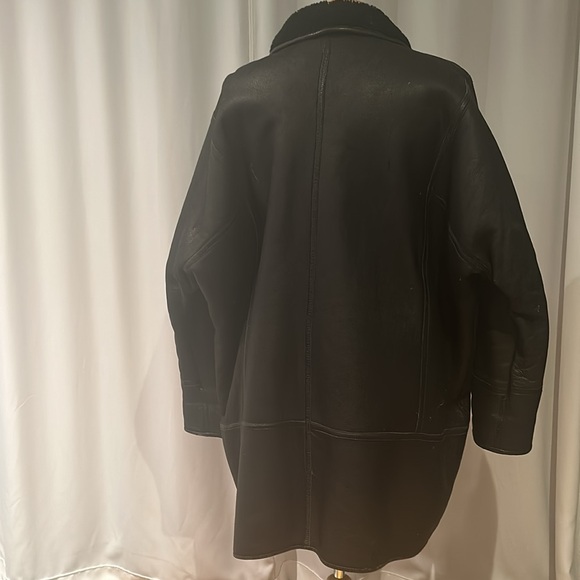 Vintage Kenzo Paris ‘Must Have’ Rare Black Shearling Leather Coat - Picture 2 of 5